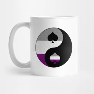 Asexual Pride Yin and Yang Symbol in Pride Flag Colors Mug